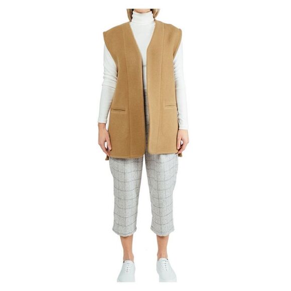 Crown & Ivy Women’s L Brushed Long Open Front Vest NWT - Picture 5 of 7